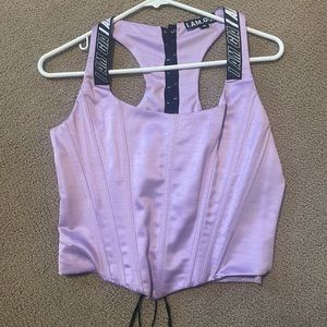 I AM GIA purple corset tank